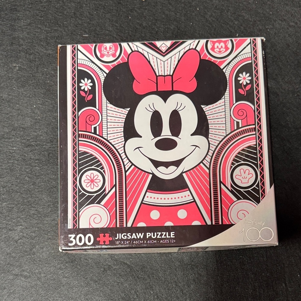 Disney Minnie Mouse Pink and Black Jigsaw Puzzle